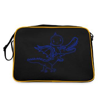 Canard Dragon rugit Assis Chevauchant Créature mythique Monstre - Sac Retro - noir/or - Dos