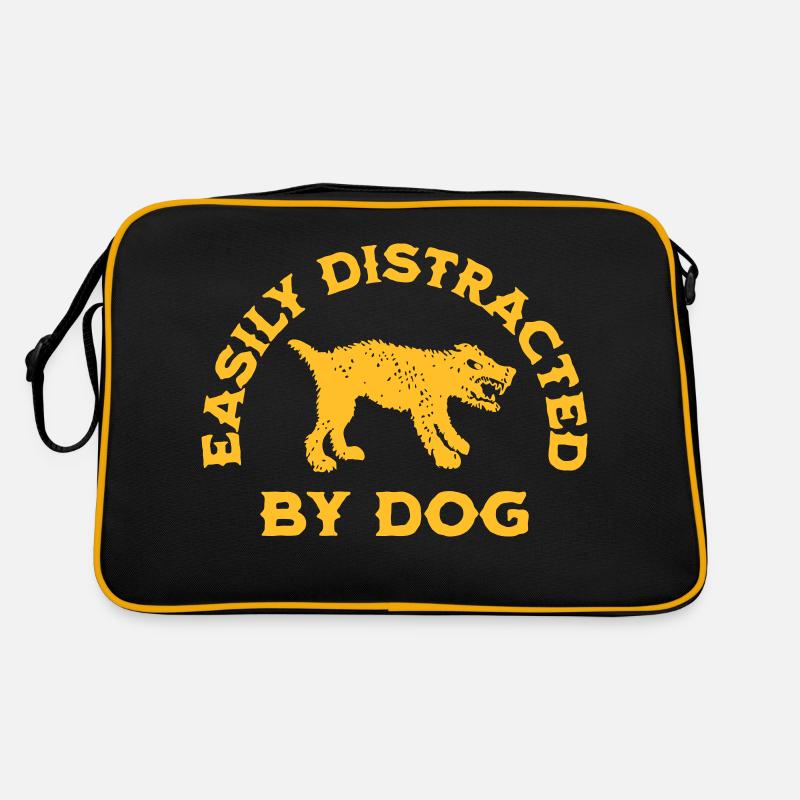 EASILY DISTRACTED BY DOG Retro Bag