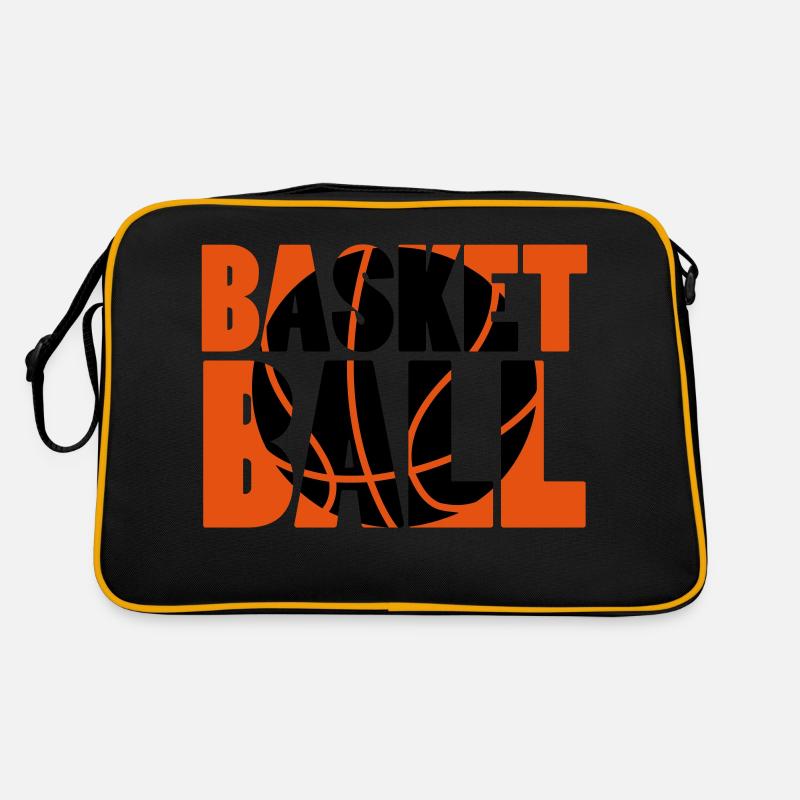 Basket Ball - Retro Tasche - Schwarz/Gold