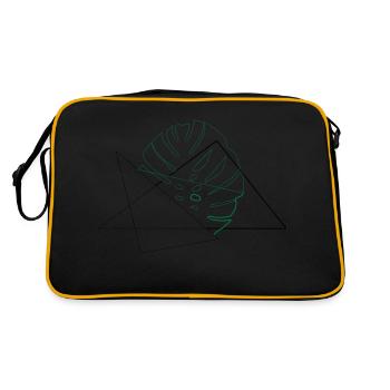 Moderne Pflanze - Retro Tasche - Schwarz/Gold - Hinten