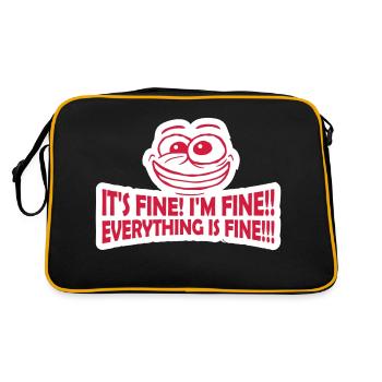 everything is fine quote - Retro Bag - black/gold - Back
