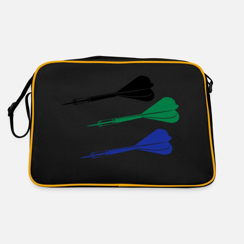 dartpfeile - Retro Tasche - Schwarz/Gold