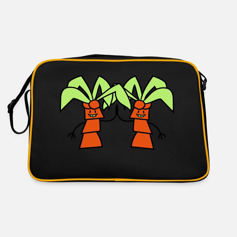 2 Funny Cute Palm Trees Greeting Comic Face Team Retro Bag