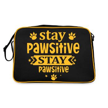 Stay pawsitive - Retro Bag - black/gold - Back