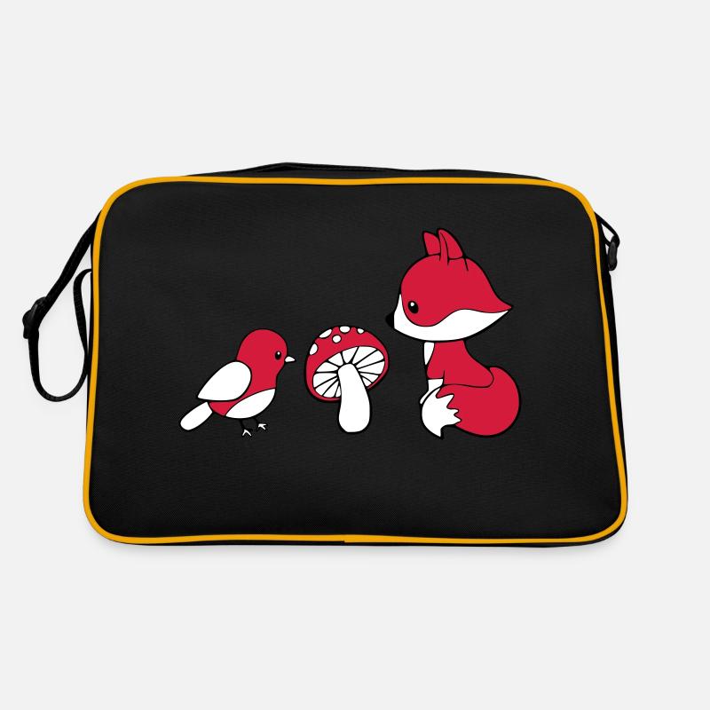 Fuchs Pilz Vogel Retro Tasche
