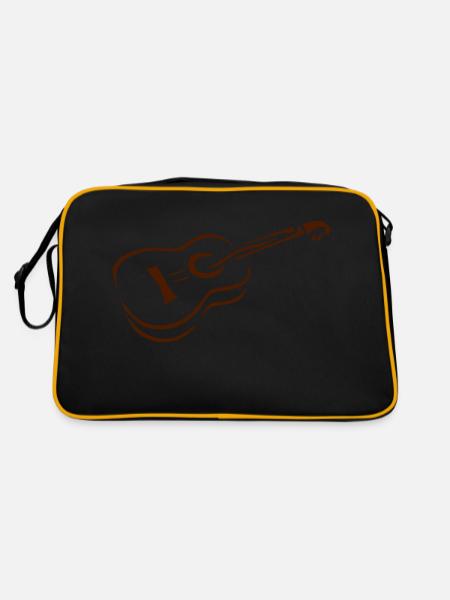 guitare acoustique instrument musique 24 - Sac Retro - noir/or - Dos