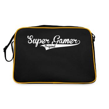 super gamer blanc - Sac Retro - noir/or - Dos