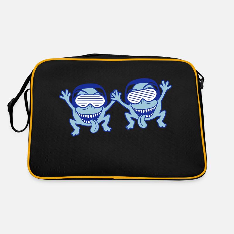 2 DJ Party Horror Monster Alien Außerirdische Team Retro Tasche