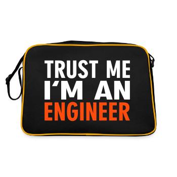 Trust me i'm an Engineer - Retro Tasche - Schwarz/Gold - Hinten