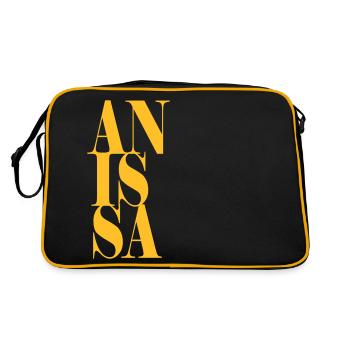 Anissa Nom Prénom Police moderne Word Art - Sac Retro - noir/or - Dos