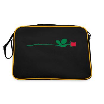 Rote Rose - Retro Tasche - Schwarz/Gold - Hinten