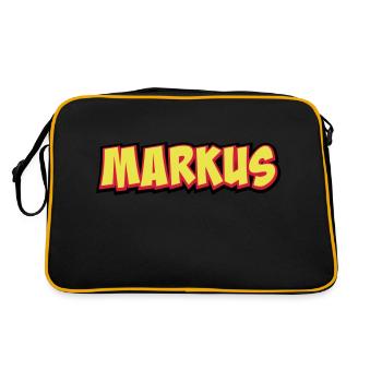 Markus First Name Gift - Retro Bag - black/gold - Back