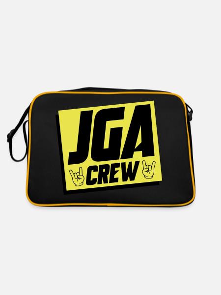 Jga Crew Junggesellenabschied - Retro Tasche - Schwarz/Gold - Hinten