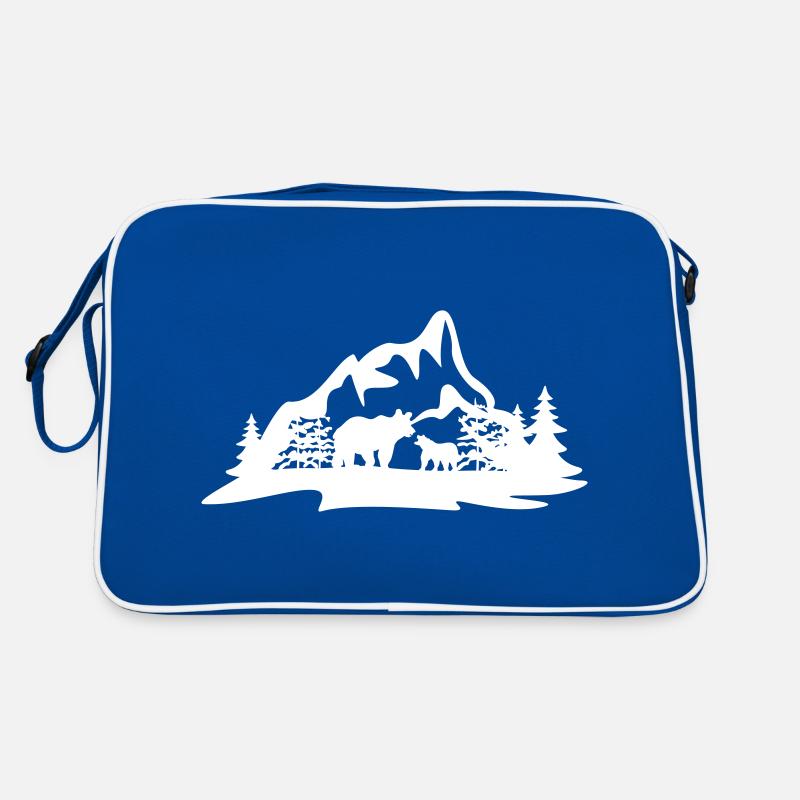 BEAR BEAR ANIMALS NATURE WILDLIFE FOREST MOUNTAIN MOTIF Retro Bag