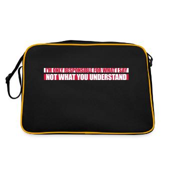 what I say quote - Retro Bag - black/gold - Back