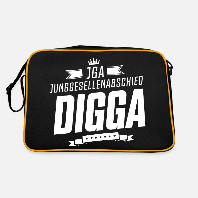 junggesellenabschied digga - Retro Tasche - Schwarz/Gold