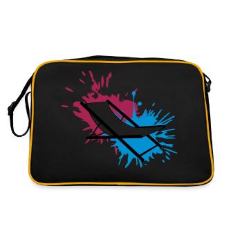 beach chair color splash drops blobs liegestu - Retro Bag - black/gold - Back