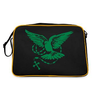 taube heiliger geist - Retro Tasche - Schwarz/Gold - Hinten