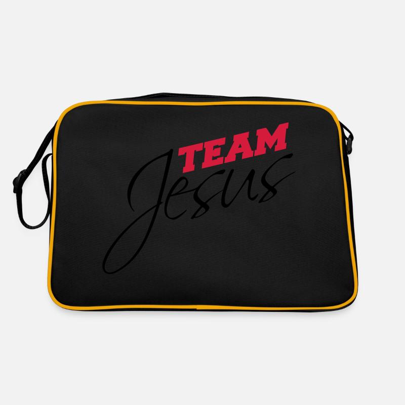 Katholisch Team Jesus Christus Christ Evangelisch - Retro Tasche - Schwarz/Gold