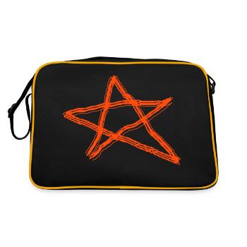 Pentagram Satan Devil Gothic Occult Witch Vector - Retro Bag - black/gold - Back