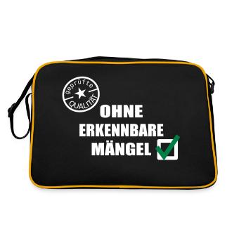 Oldies Gütesiegel geprüfte Qualität Geburtstag - Retro Tasche - Schwarz/Gold - Hinten