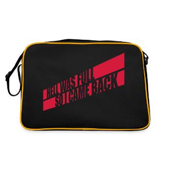 hell was full Zitat - Retro Tasche - Schwarz/Gold - Hinten