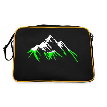 mountains 001 - Retro Tasche - Schwarz/Gold - Hinten