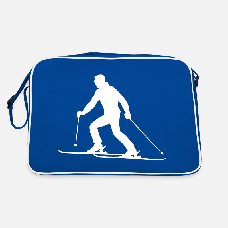 Ski Ski Silhouette Homme Sac Retro