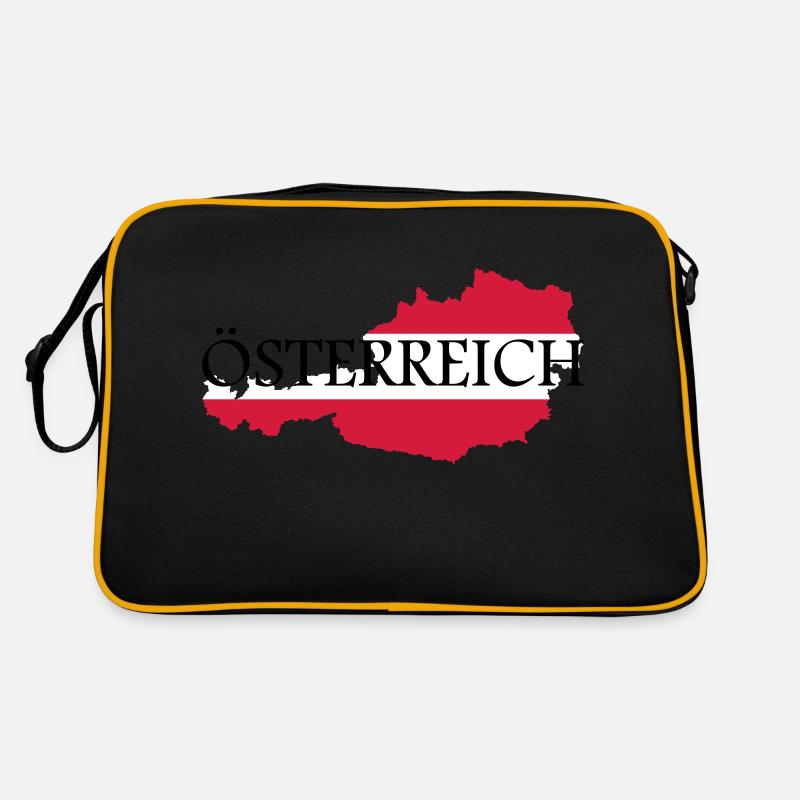 Österreich - Retro Tasche - Schwarz/Gold