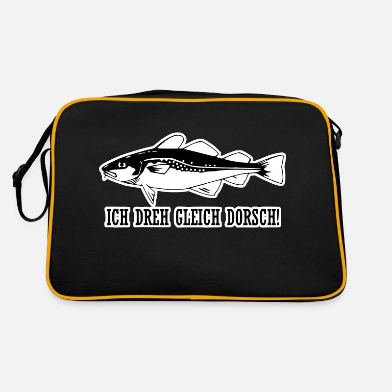 Ich dreh gleich Dorsch! - Retro Tasche - Schwarz/Gold