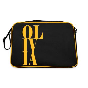 Olivia Nom Prénom Police moderne Word Art - Sac Retro - noir/or - Dos