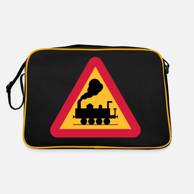 Zug Warnzeichen Retro Tasche