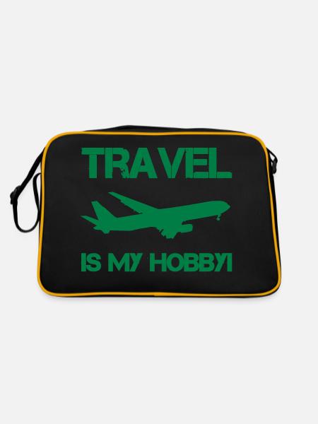 travel hobby - Retro Tasche - Schwarz/Gold - Hinten