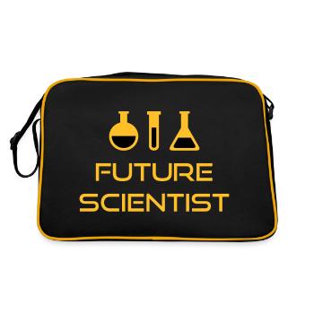 Future scientist (Kolben, Reagenzglas) - Retro Tasche - Schwarz/Gold - Hinten