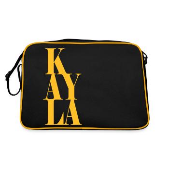 Kayla Nom Prénom Police moderne Word Art - Sac Retro - noir/or - Dos