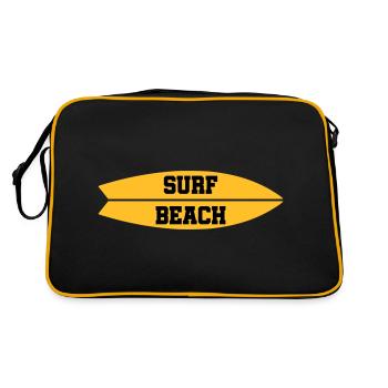 ★ Les couleurs de conception peuvent être modifiées ★ Surf Beach (planche de surf) - Sac Retro - noir/or - Dos