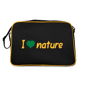 ★ Les couleurs de conception peuvent être modifiées ★ J'aime la nature (feuille) - Sac Retro - noir/or - Dos