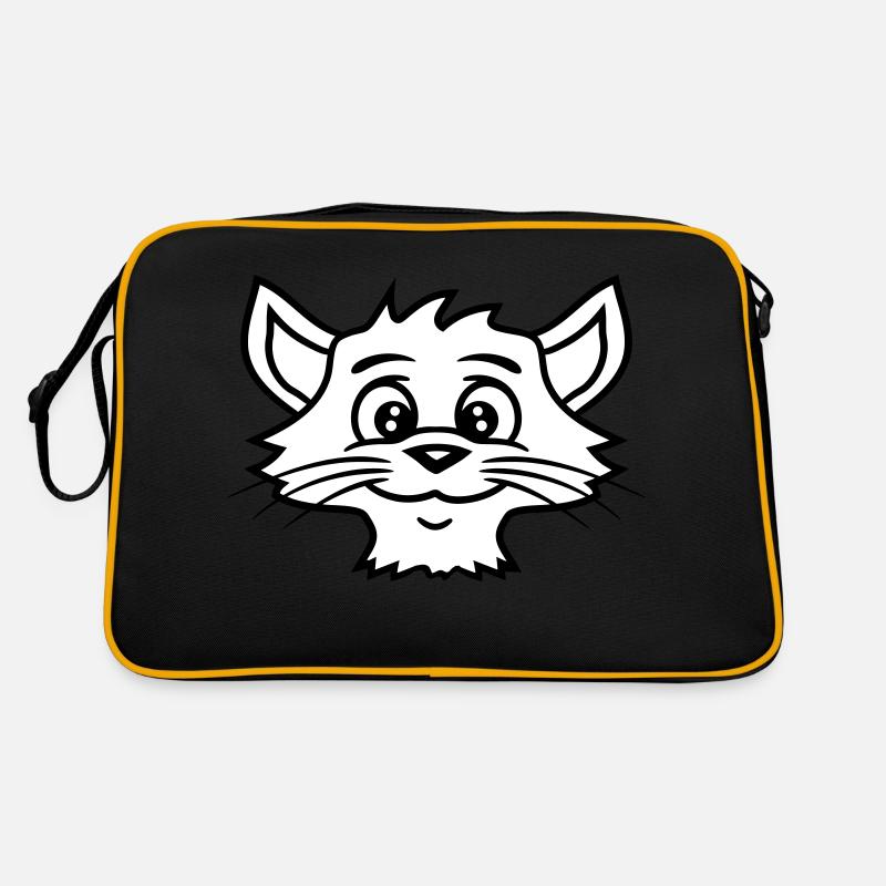Pretty Cat Looking Happy Cheerful Smiling Retro Bag