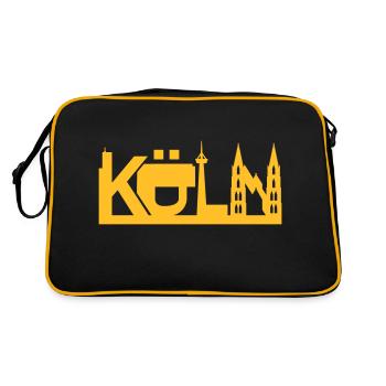 Cologne skyline with sights - Retro Bag - black/gold - Back