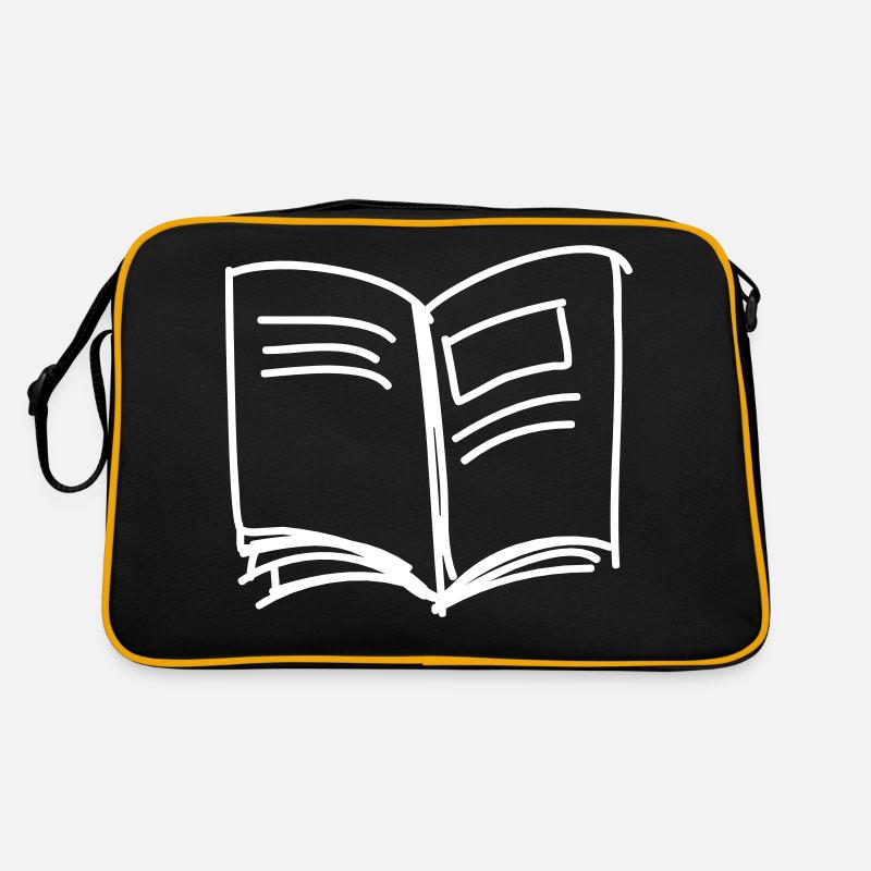 Aufgeschlagene Zeitung - Retro Tasche - Schwarz/Gold