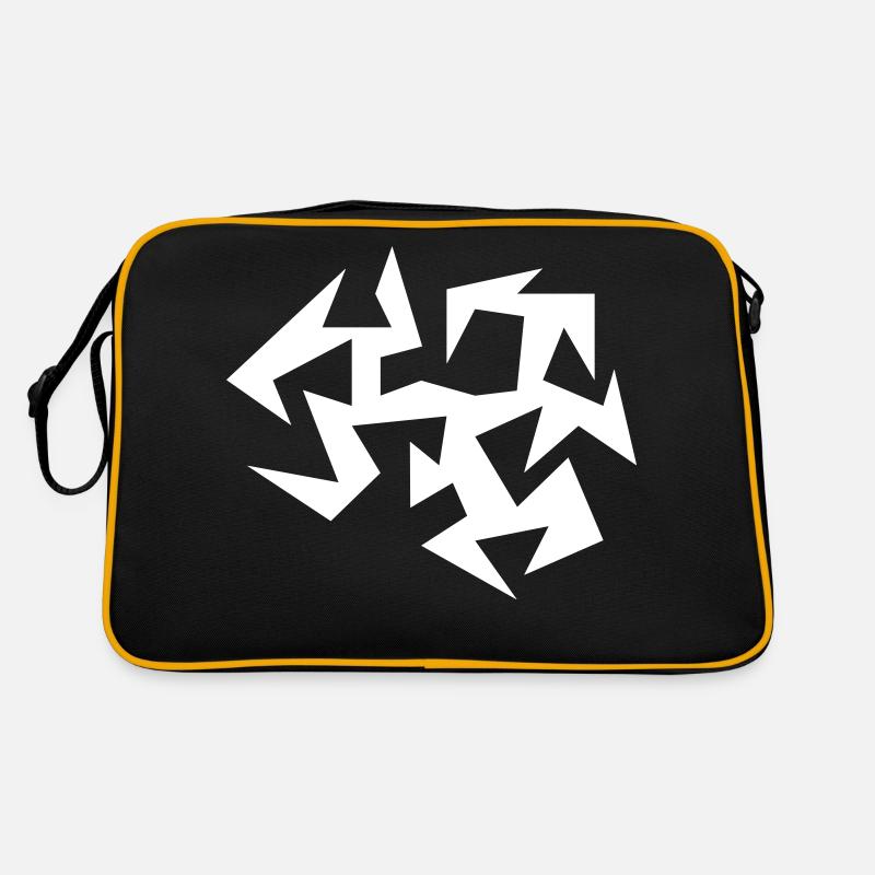 Zackiges Tribal - Retro Tasche - Schwarz/Gold