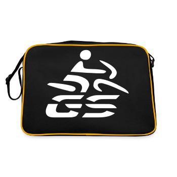 Logo GS driver no. 4 | White - Retro Bag - black/gold - Back