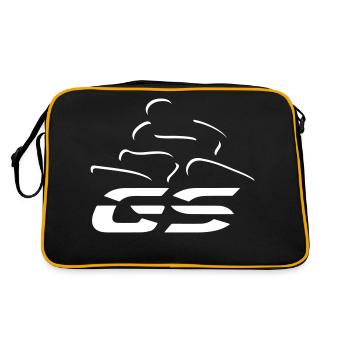 Logo GS driver no. 5 | White - Retro Bag - black/gold - Back