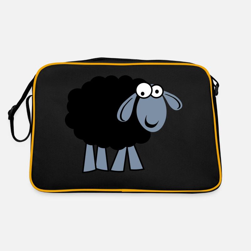 Schaf - Retro Tasche - Schwarz/Gold