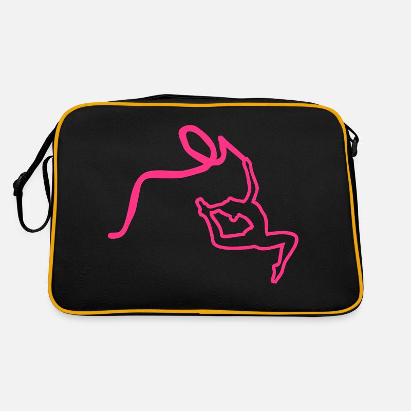 grs rhythmische Gymnastik dessin3 - Retro Tasche - Schwarz/Gold
