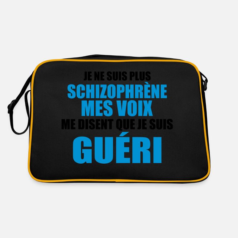 je ne suis plus schizophrène mes voix me disent - Sac Retro - noir/or