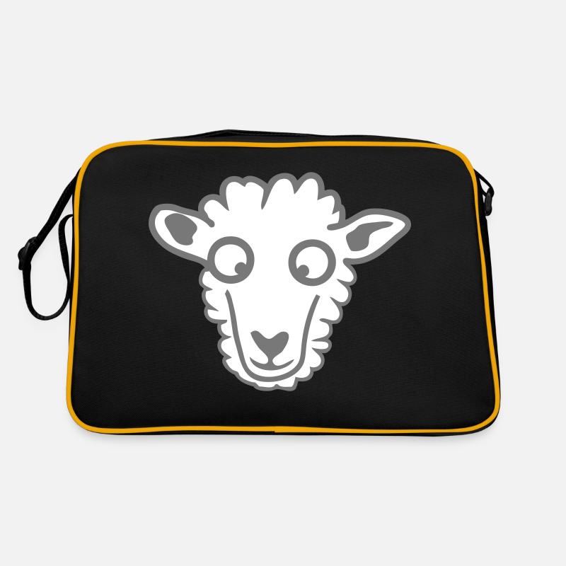 Schafe Schafe schaf oveja pecora1 - Retro Tasche - Schwarz/Gold