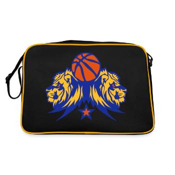 lion logo basketball ball sports in 1710 - Retro Bag - black/gold - Back