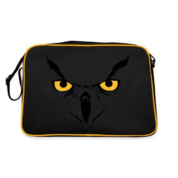 Owl face - Retro Bag - black/gold - Back