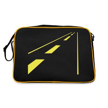 road / Straße (1c) - Retro Tasche - Schwarz/Gold - Hinten